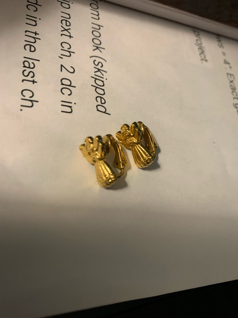Gold Floral Clip-On Earrings 10$